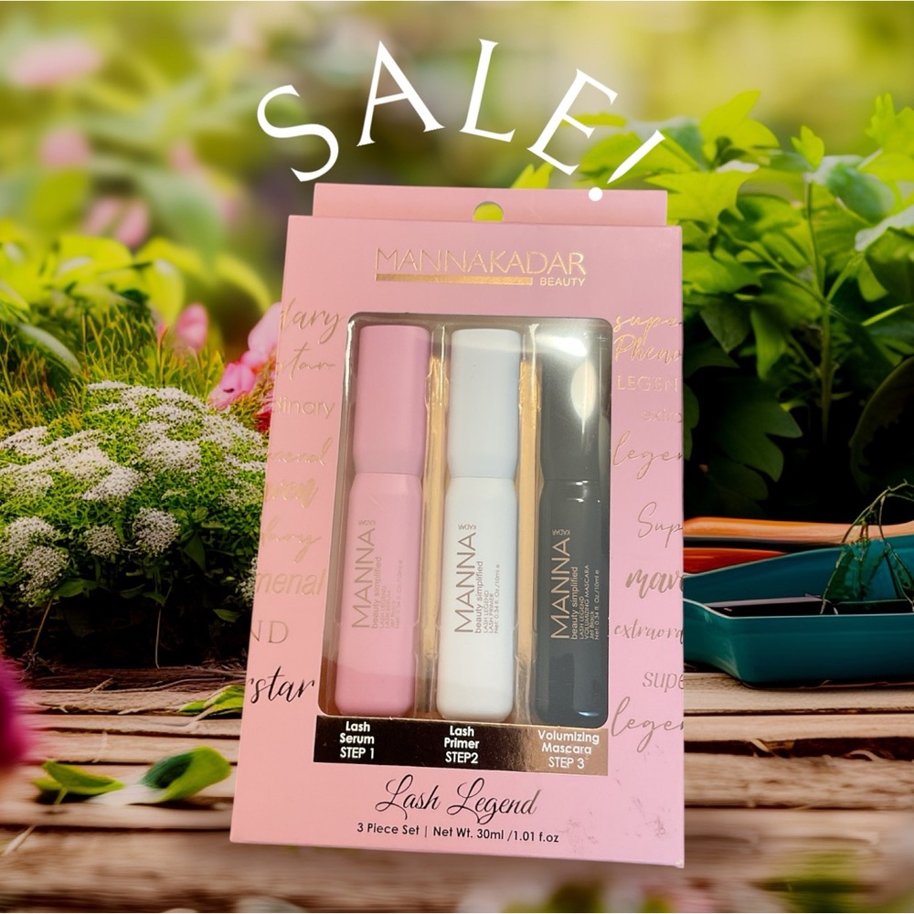 Manna Kadar Beauty Lash Legend 3-Piece Set - Pink, Gold, Black NIB